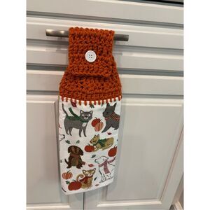 Crochet Top Kitchen Towel-Fall animals